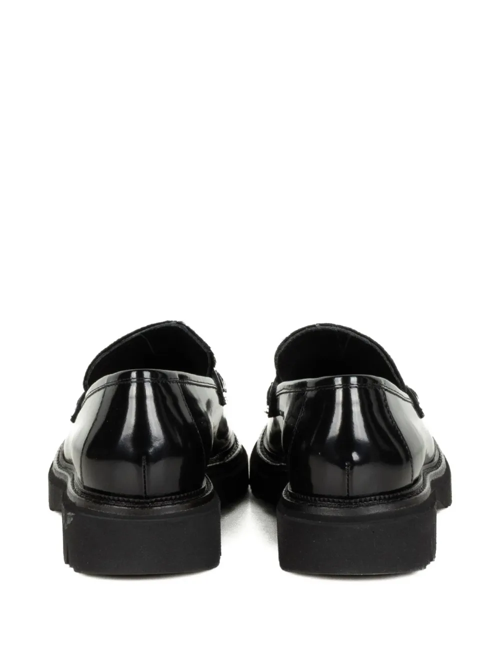Luca Grossi Leren loafers Zwart