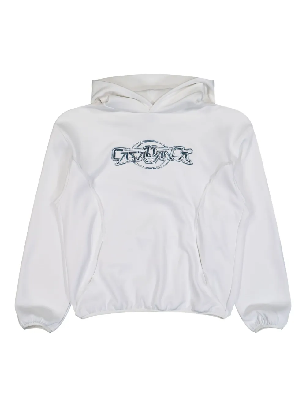 Casablanca logo-detail long-sleeve hoodie - Bianco
