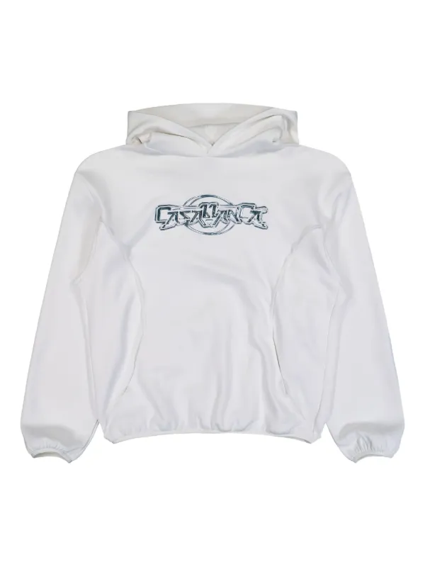 Casablanca Logo-detail Long-sleeve Hoodie in White