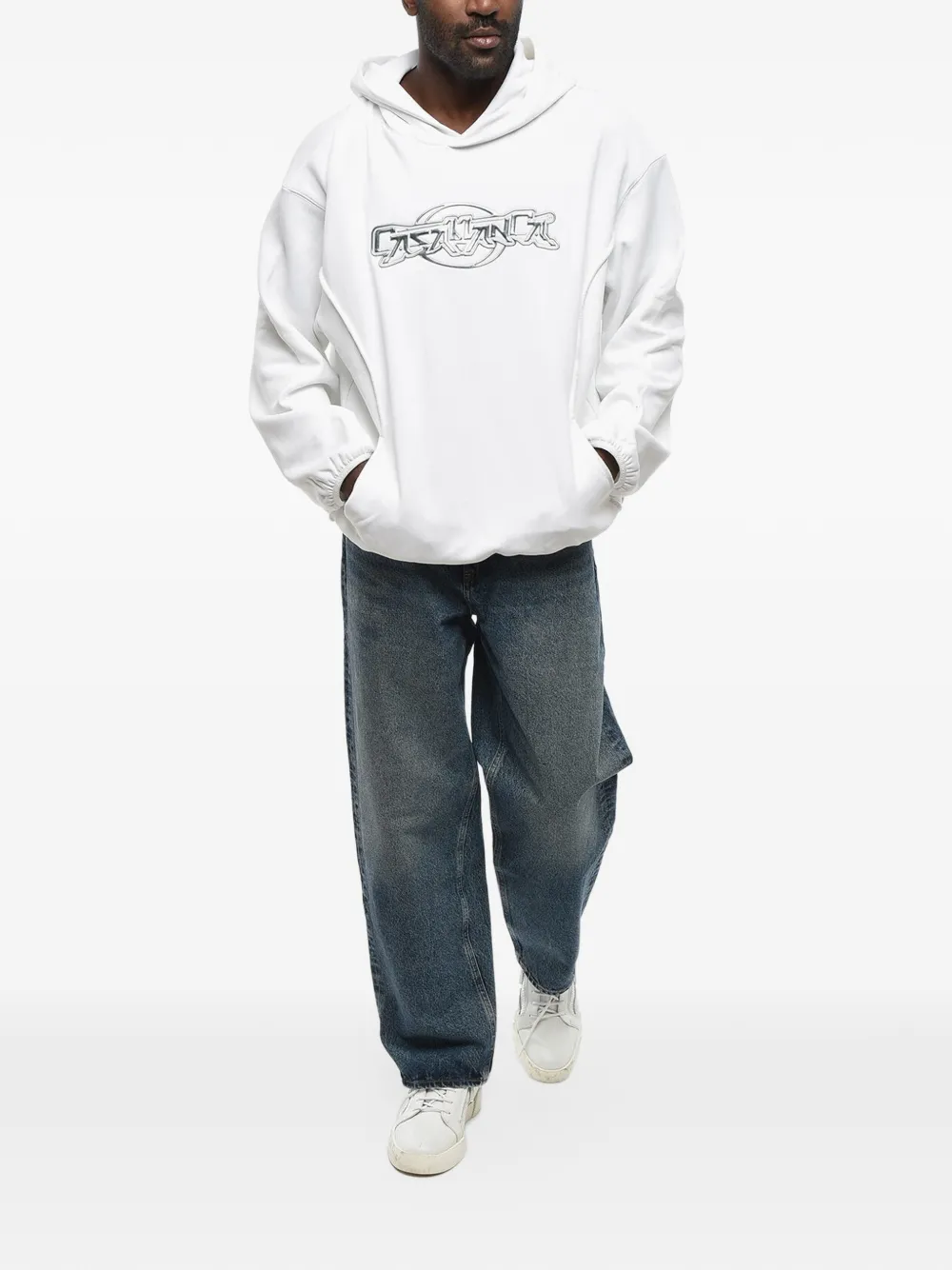 Casablanca Hoodie met logodetail Wit
