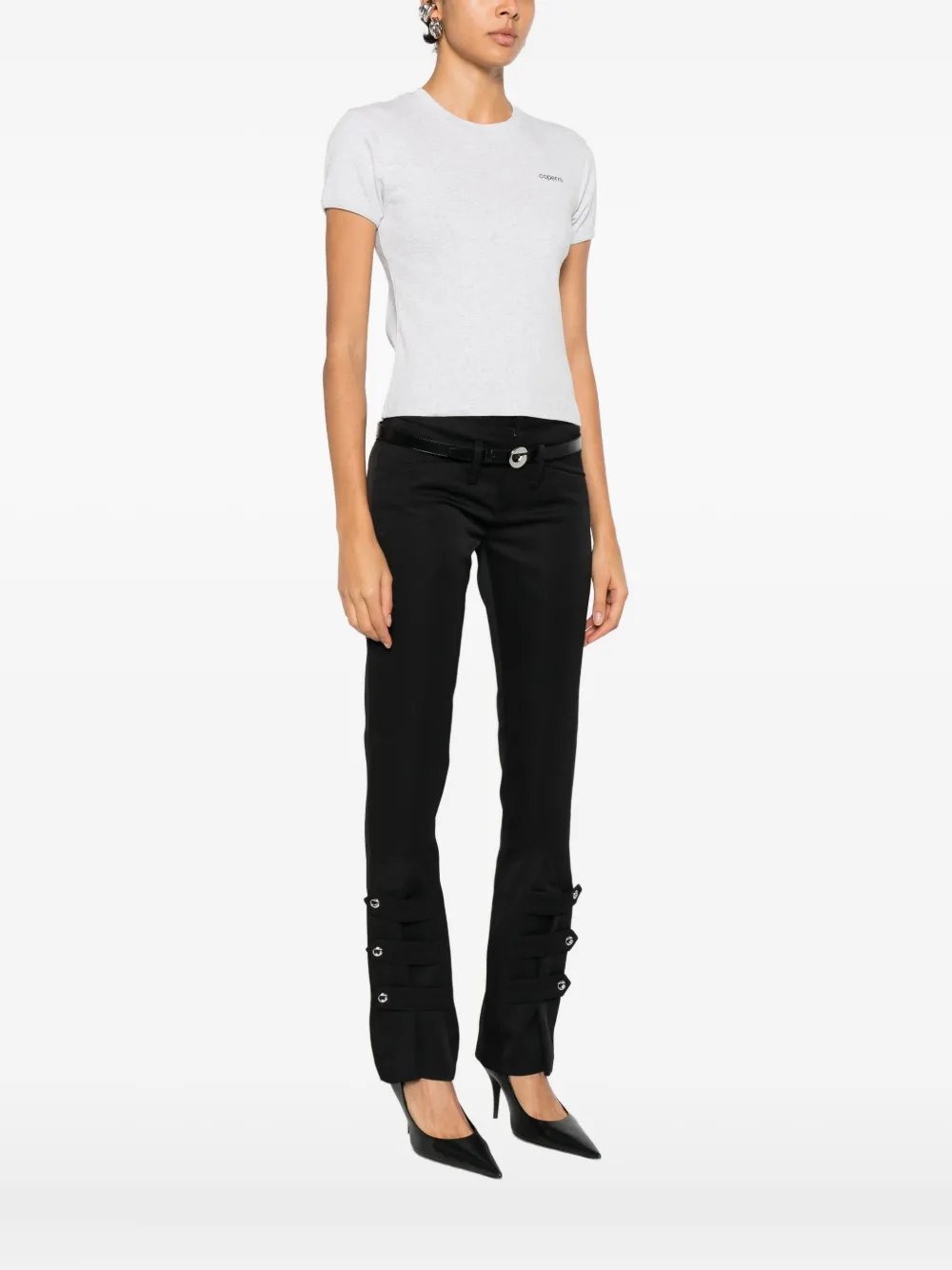 Coperni Mélange-effect T-shirt In Gray