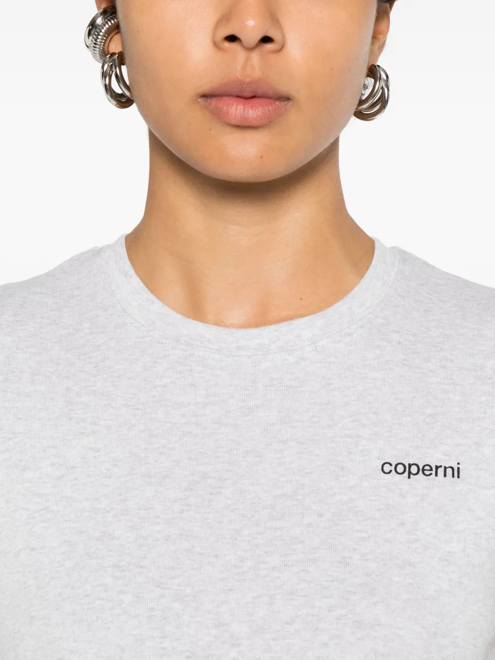 Coperni Mélange-effect T-shirt In Gray
