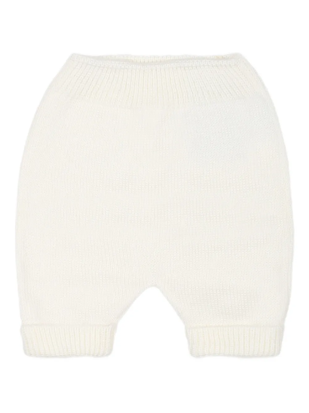 Little Bear Latte Knitted Trousers In White