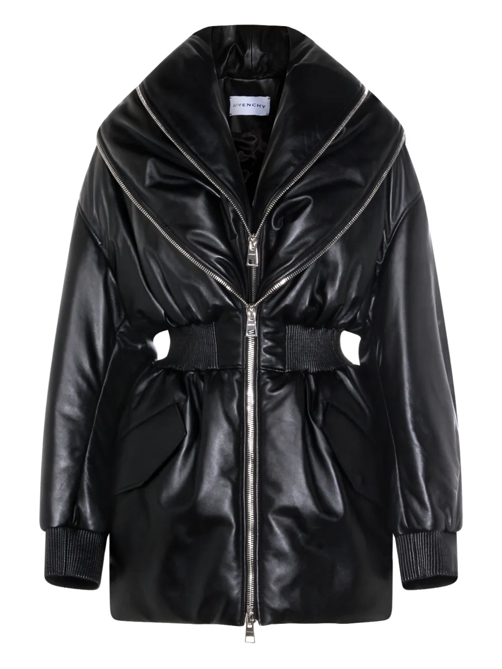 Givenchy Leather Bomber Jacket In Black
