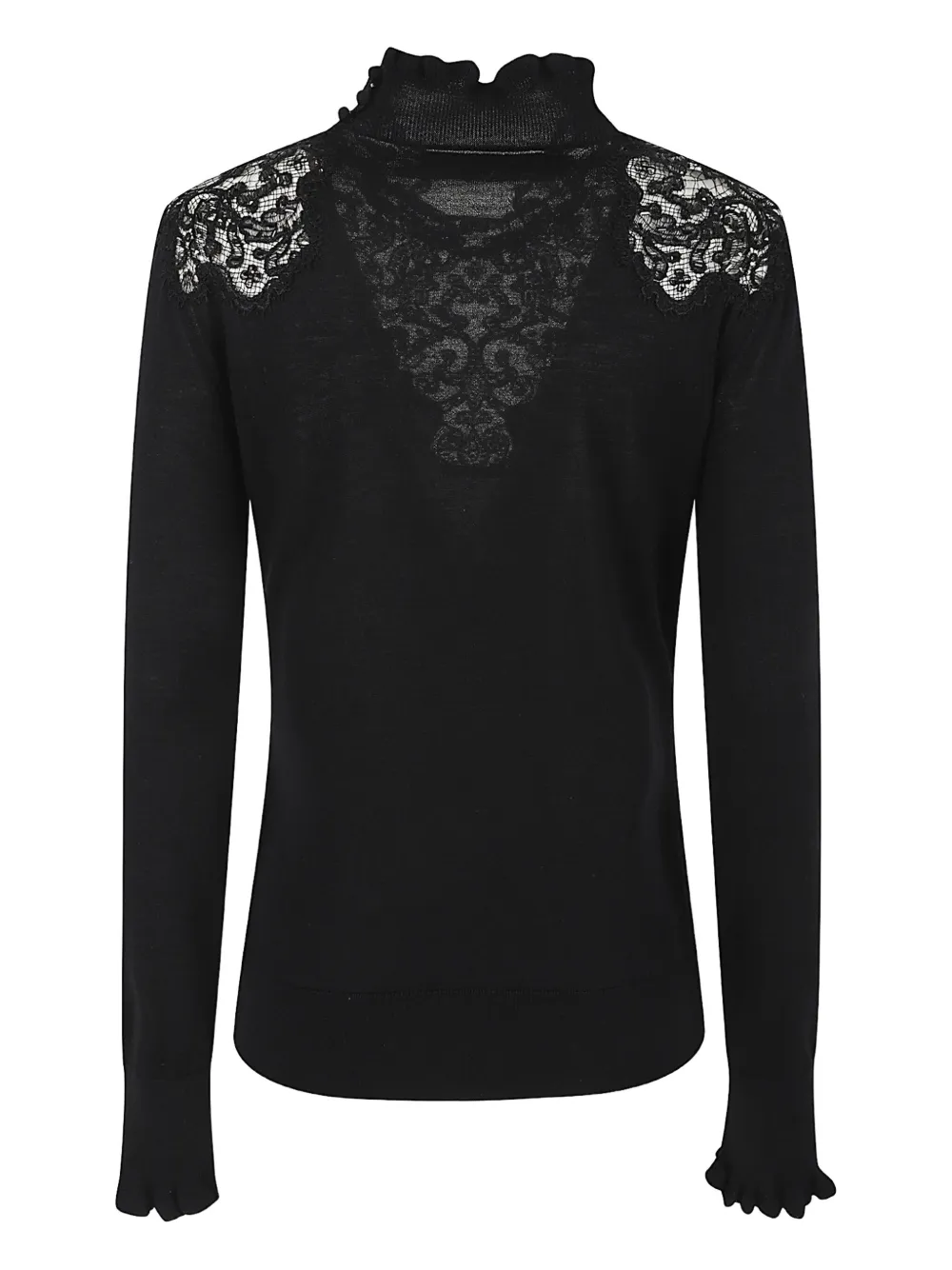 Ermanno Scervino Kanten top met kralen - Zwart