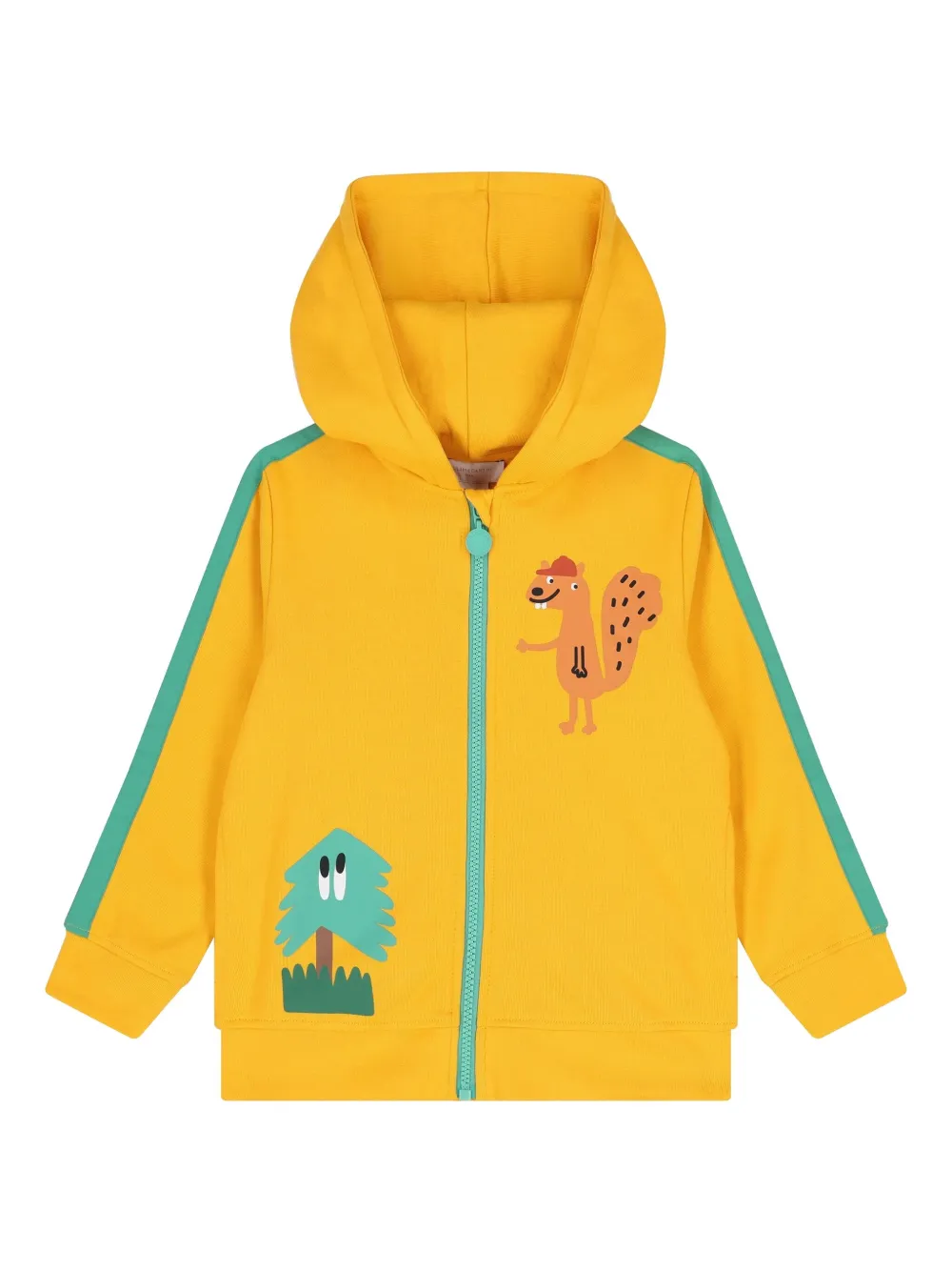 Stella McCartney Kids Felpa con cappuccio e zip - Giallo