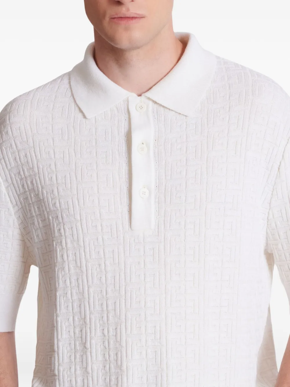 Balmain Poloshirt met PB-monogram Wit