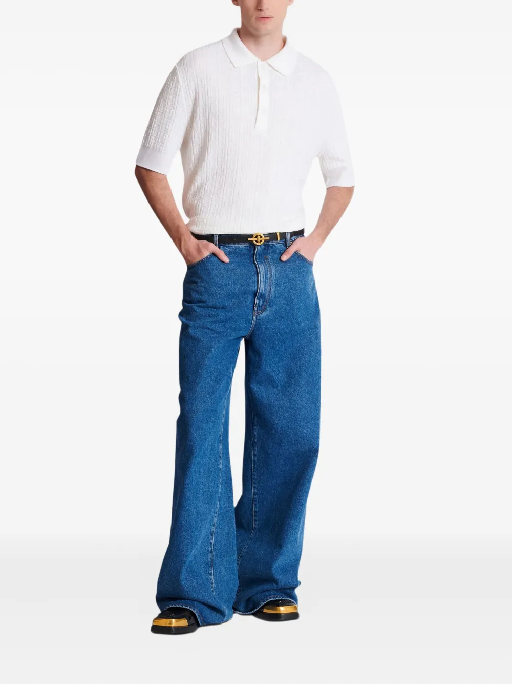 Balmain Poloshirt met PB-monogram - Wit