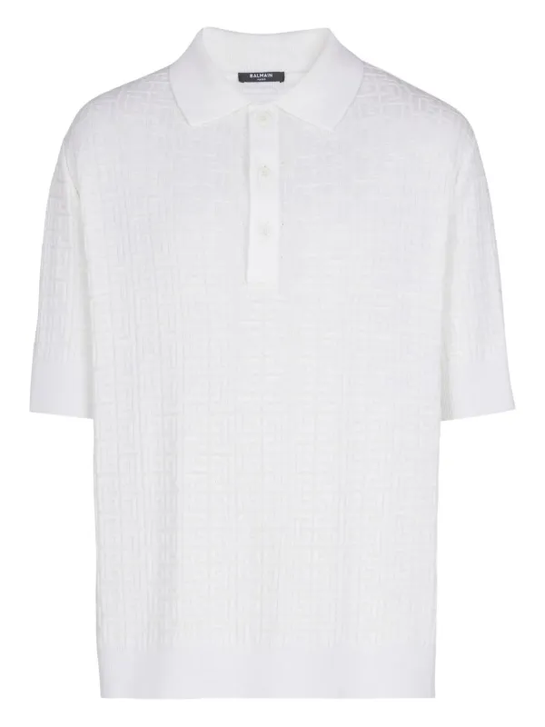 Balmain Pb-monogram Polo Shirt in White