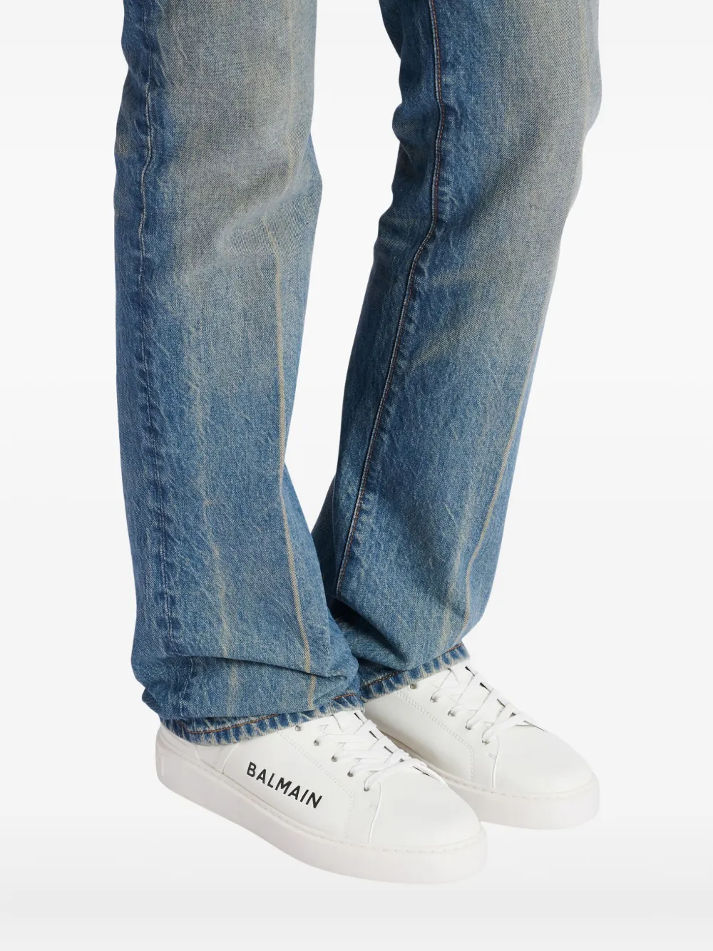 Balmain B-Court sneakers met logo Wit