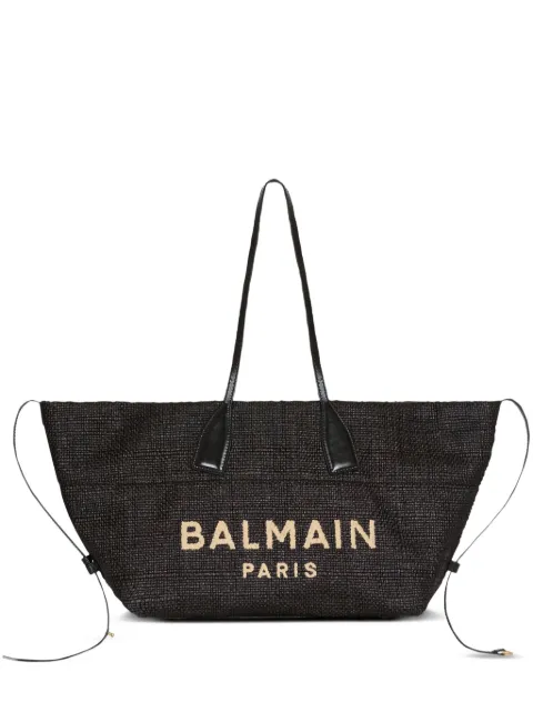 Balmain Track logo-embroidered tote bag