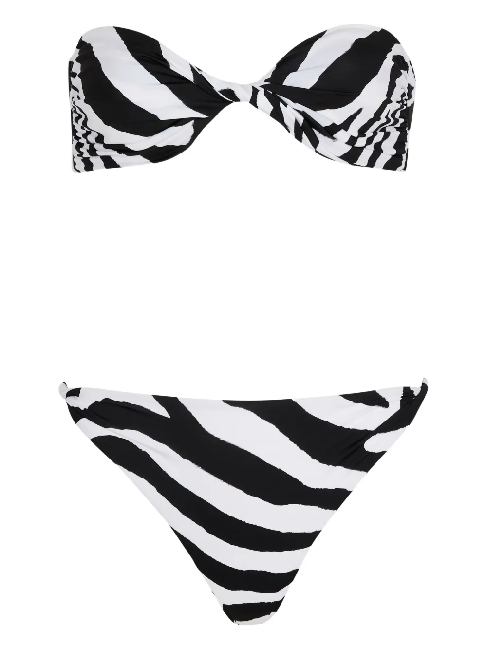 Balmain Bikini con stampa zebrata - Bianco