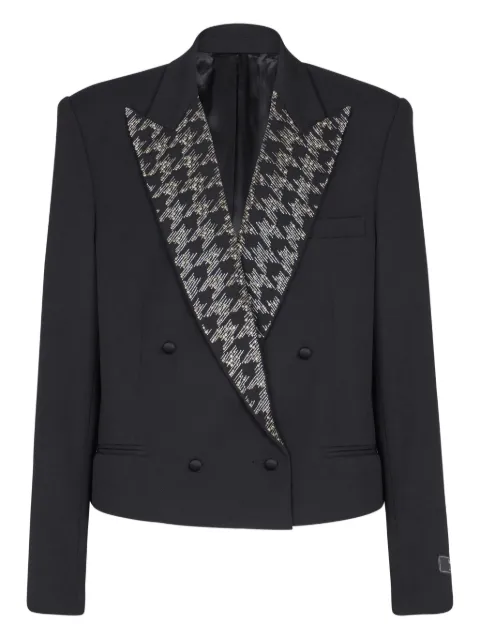 Balmain crystal-embellishment double-breasted blazer