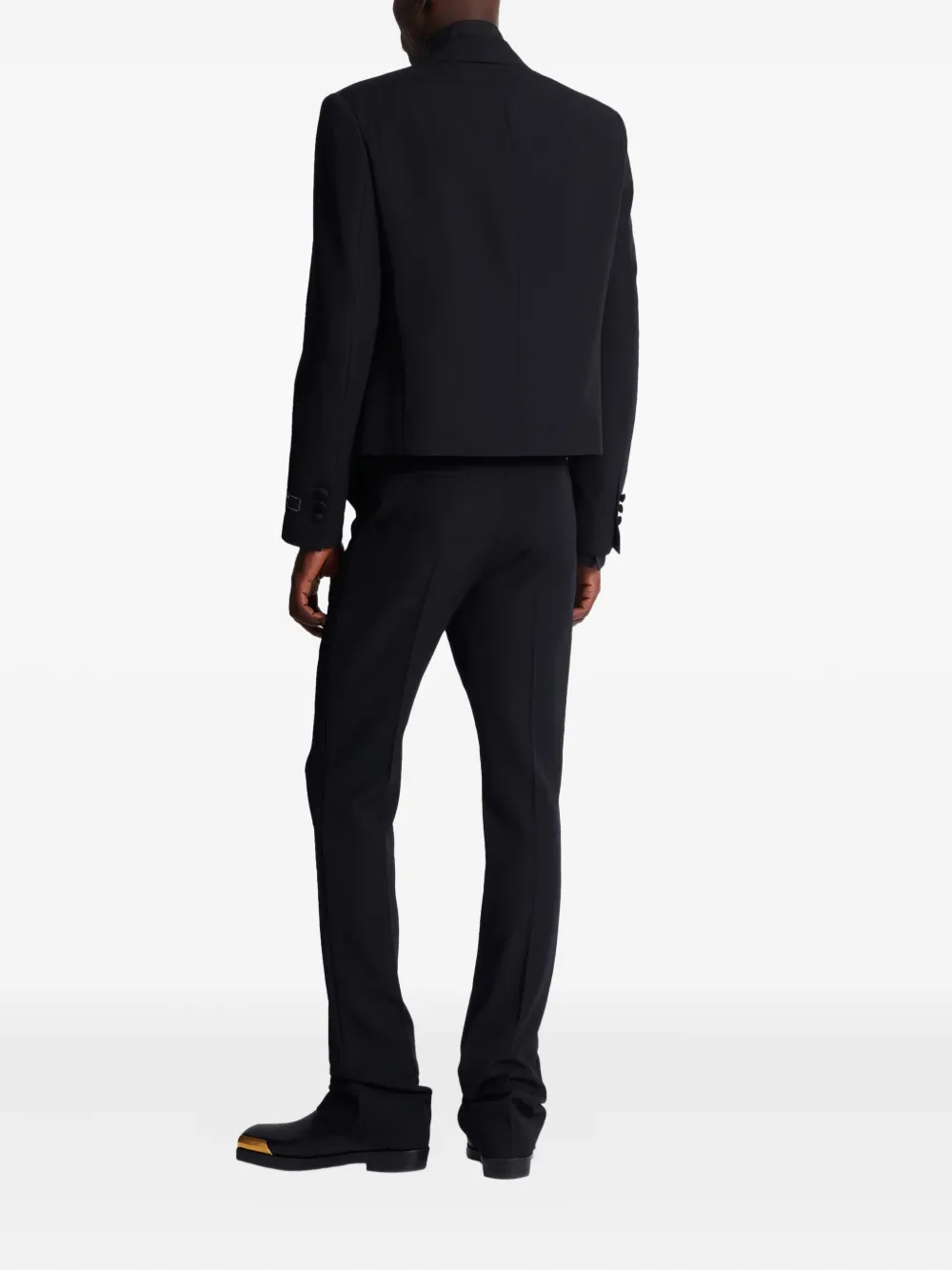 Balmain Crystal-embellishment Double-breasted Blazer In Black