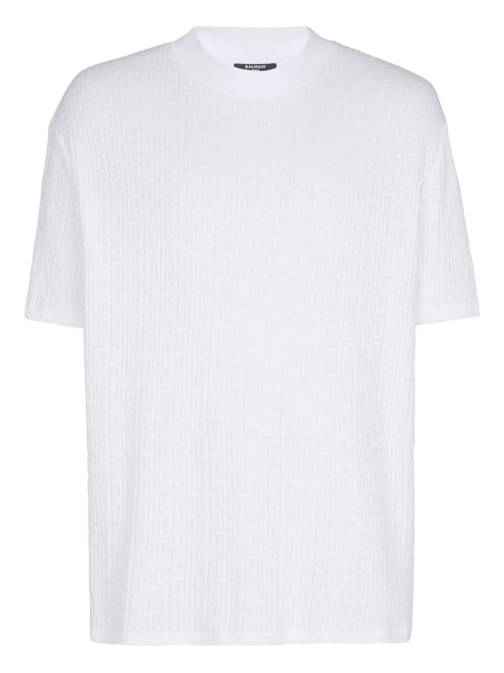 Balmain Kurzarm-Hemd mit PB-Monogramm - Weiß