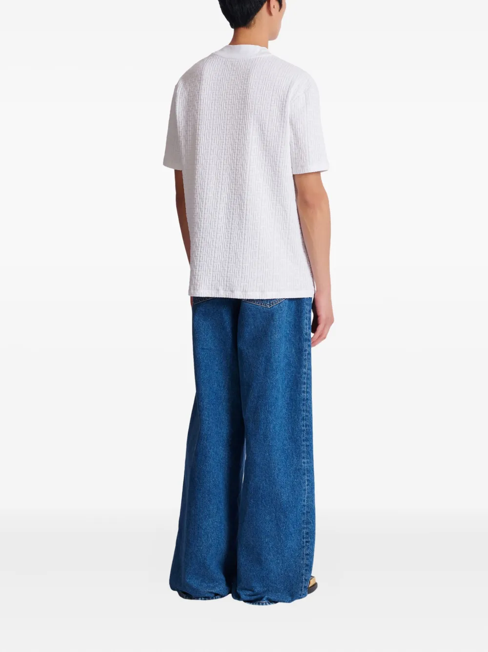 Balmain T-shirt met PB-monogram Wit