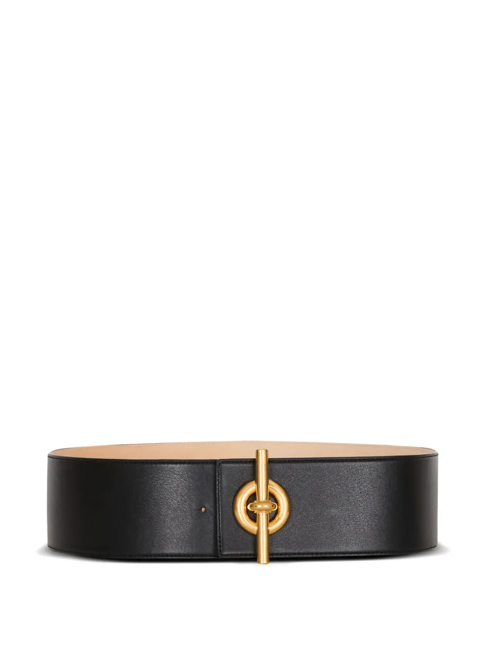 Balmain T-bar Leather Belt In Black