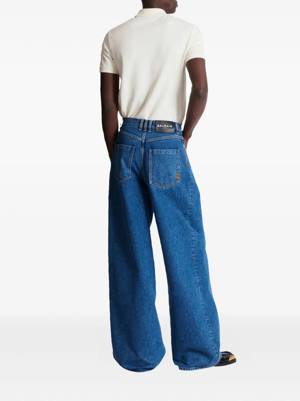 Balmain Jeans met wijde pijpen Blauw