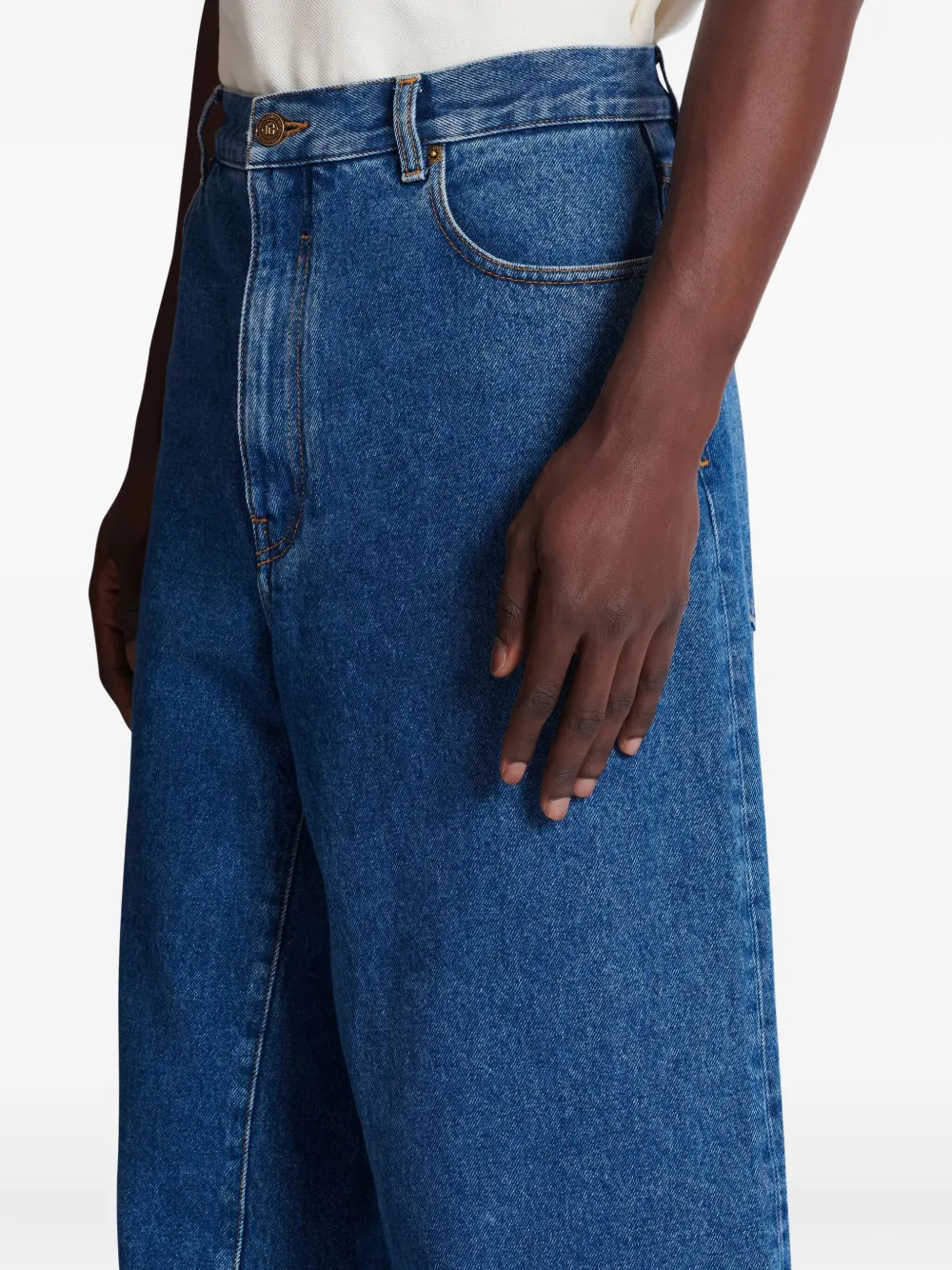 Balmain Jeans met wijde pijpen Blauw