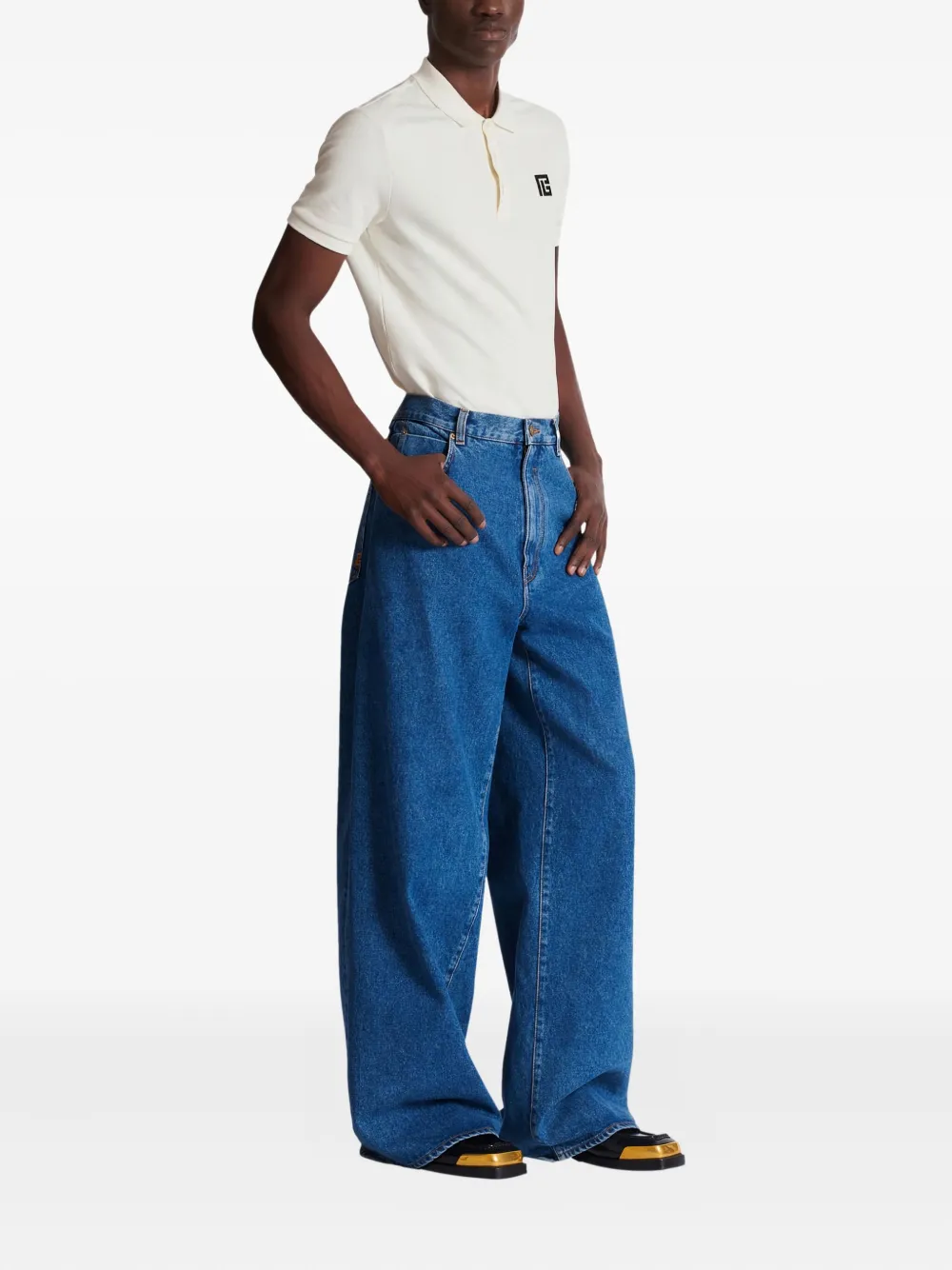 Balmain Jeans met wijde pijpen Blauw