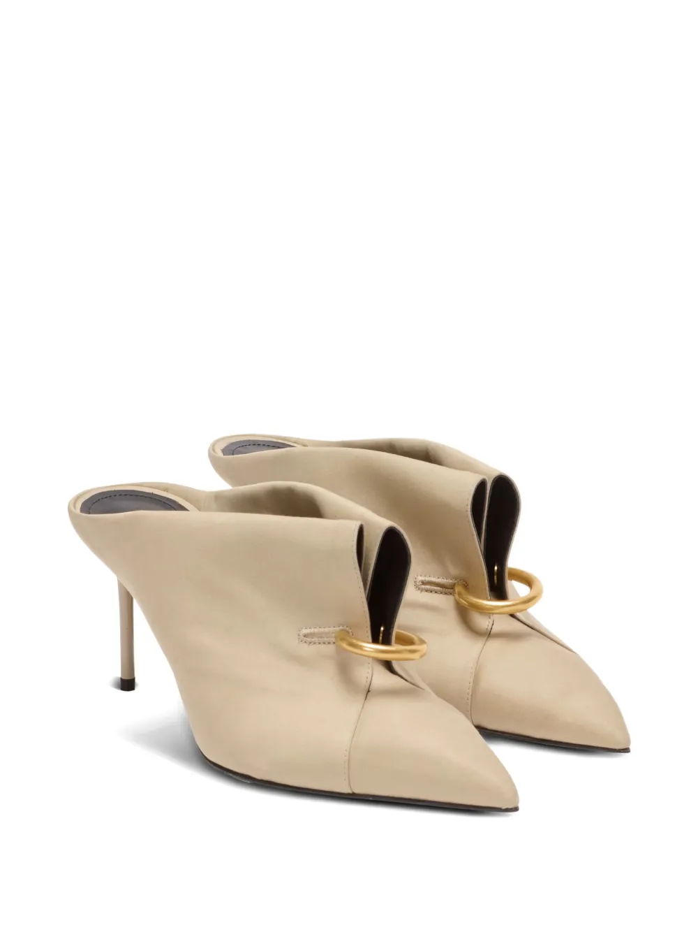  Balmain Piercing-detail Mules - Neutrals 