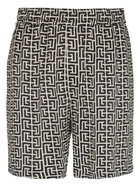 Balmain monogram-pattern shorts