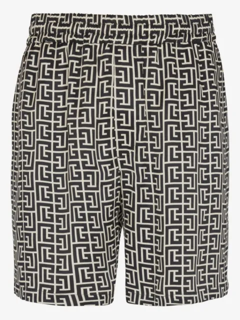 Balmain monogram-pattern shorts