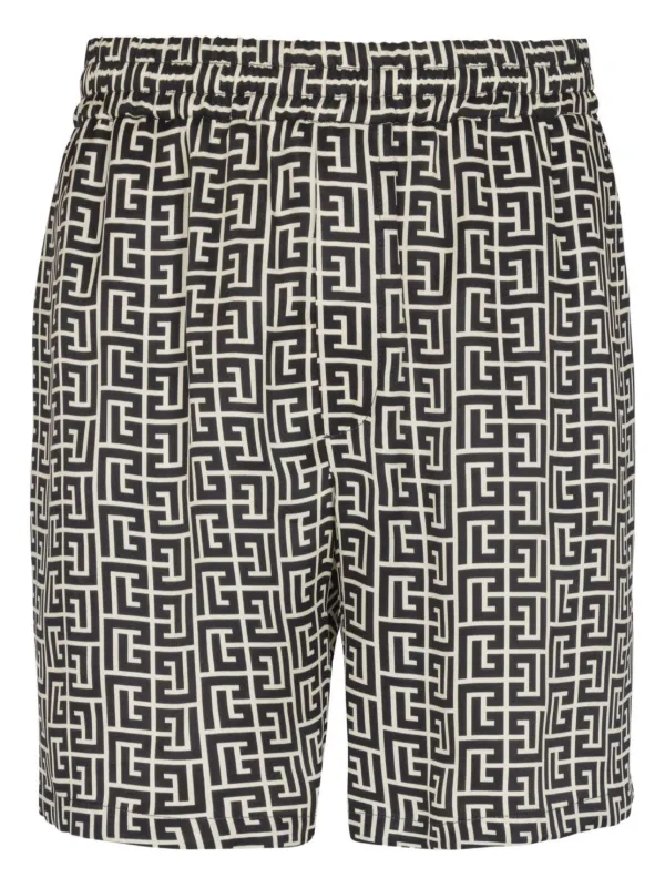 Balmain モノグラム ショートパンツ | ブラック | FARFETCH JP
