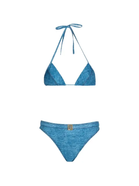 Balmain logo-plaque bikini