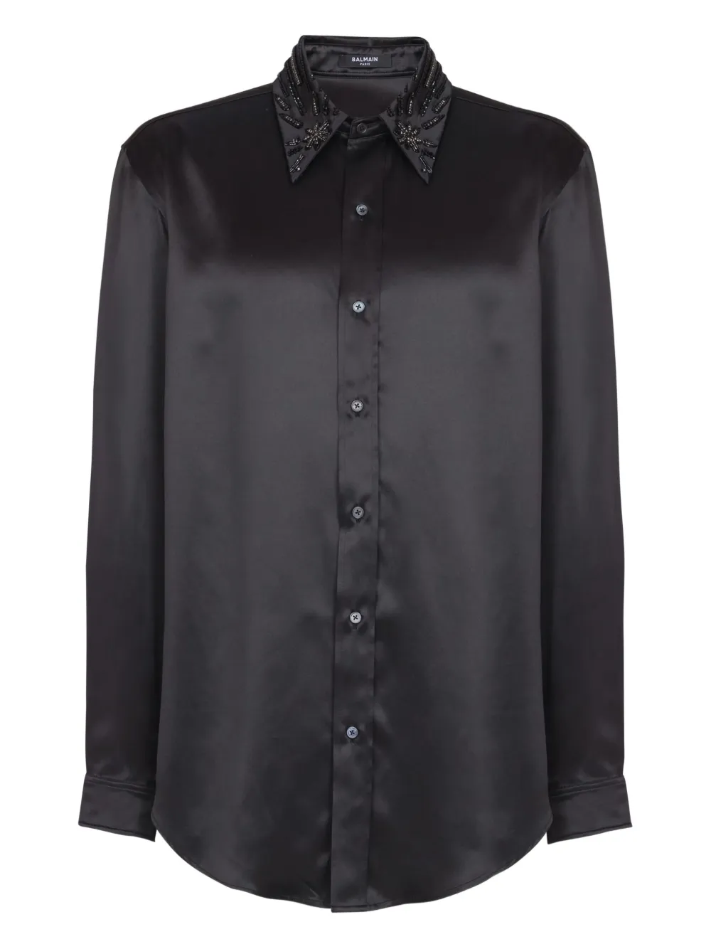 Balmain Camicia con cristalli - Nero