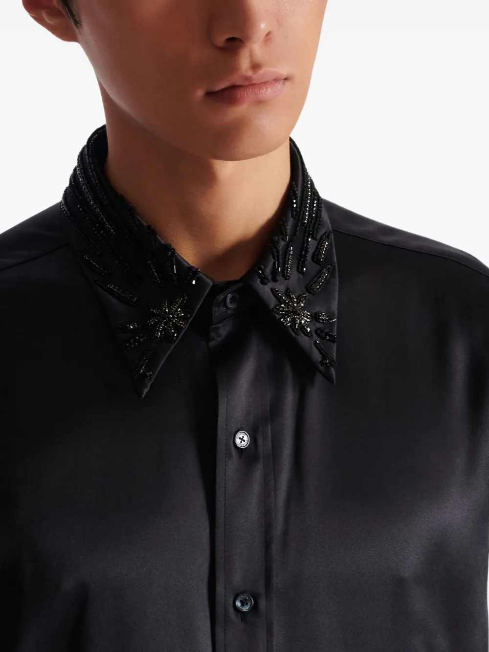Balmain Overhemd verfraaid met kristal Zwart