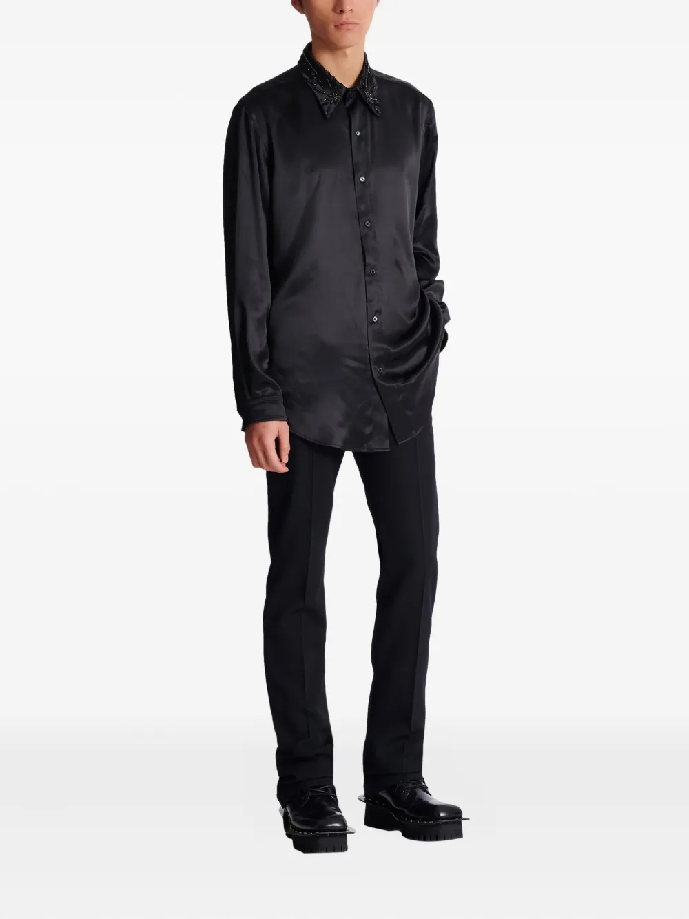 Balmain Overhemd verfraaid met kristal - Zwart
