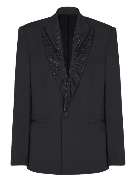 Balmain beaded-lapel single-breasted blazer