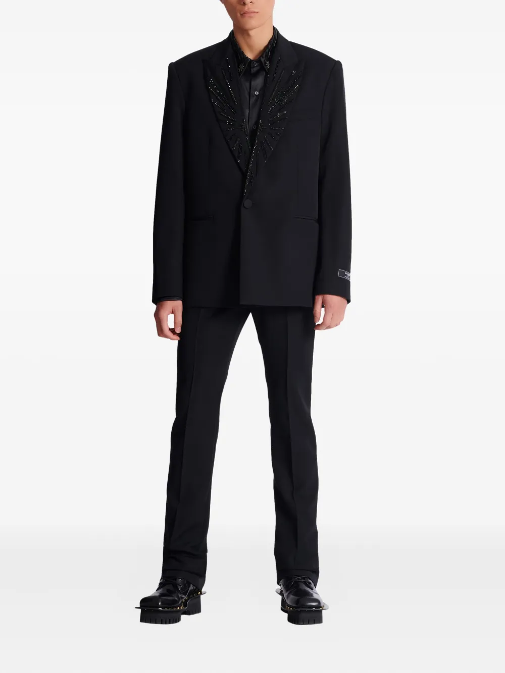 Balmain beaded-lapel single-breasted blazer | Suit & Dinner Jackets | Image 2