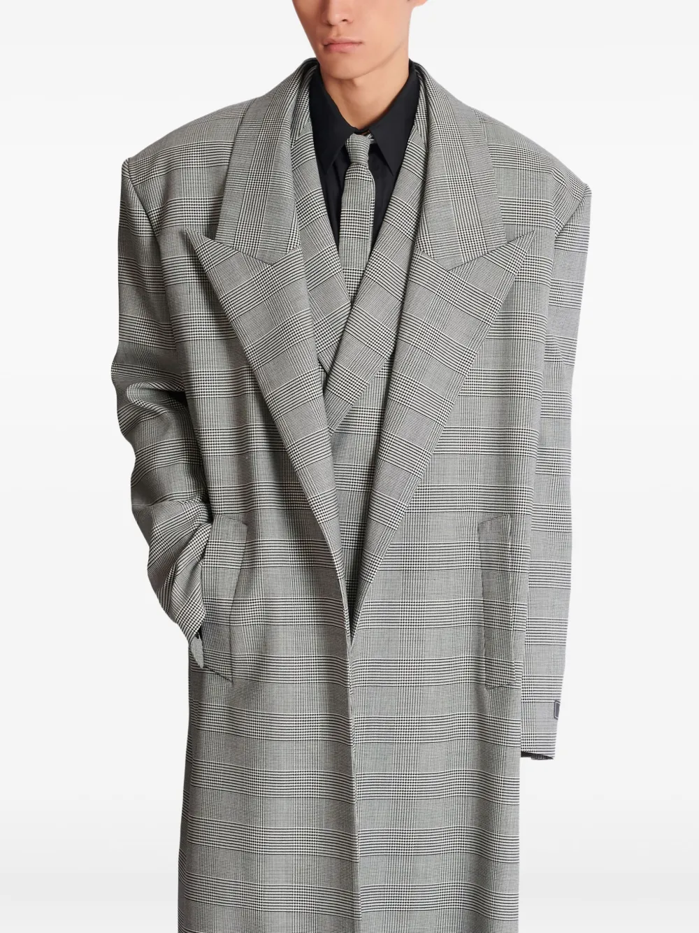 Balmain Prince-of-Wales jas met knopen Zwart