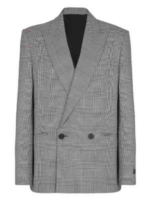 Saint Laurent チェック シングルジャケット | グレー | FARFETCH JP