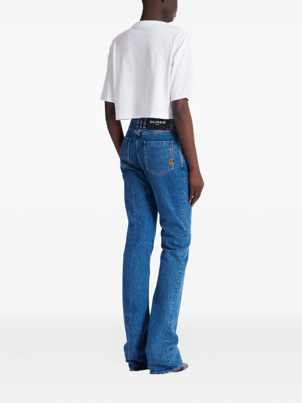 Balmain Flared-leg Jeans In Blue