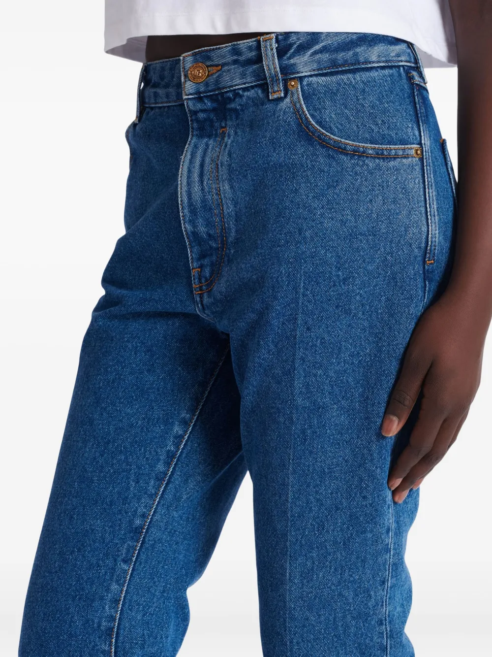 Balmain Flared-leg Jeans In Blue