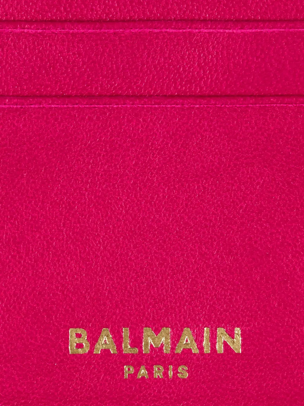 Balmain Pulse Leather Card Holder In Pink