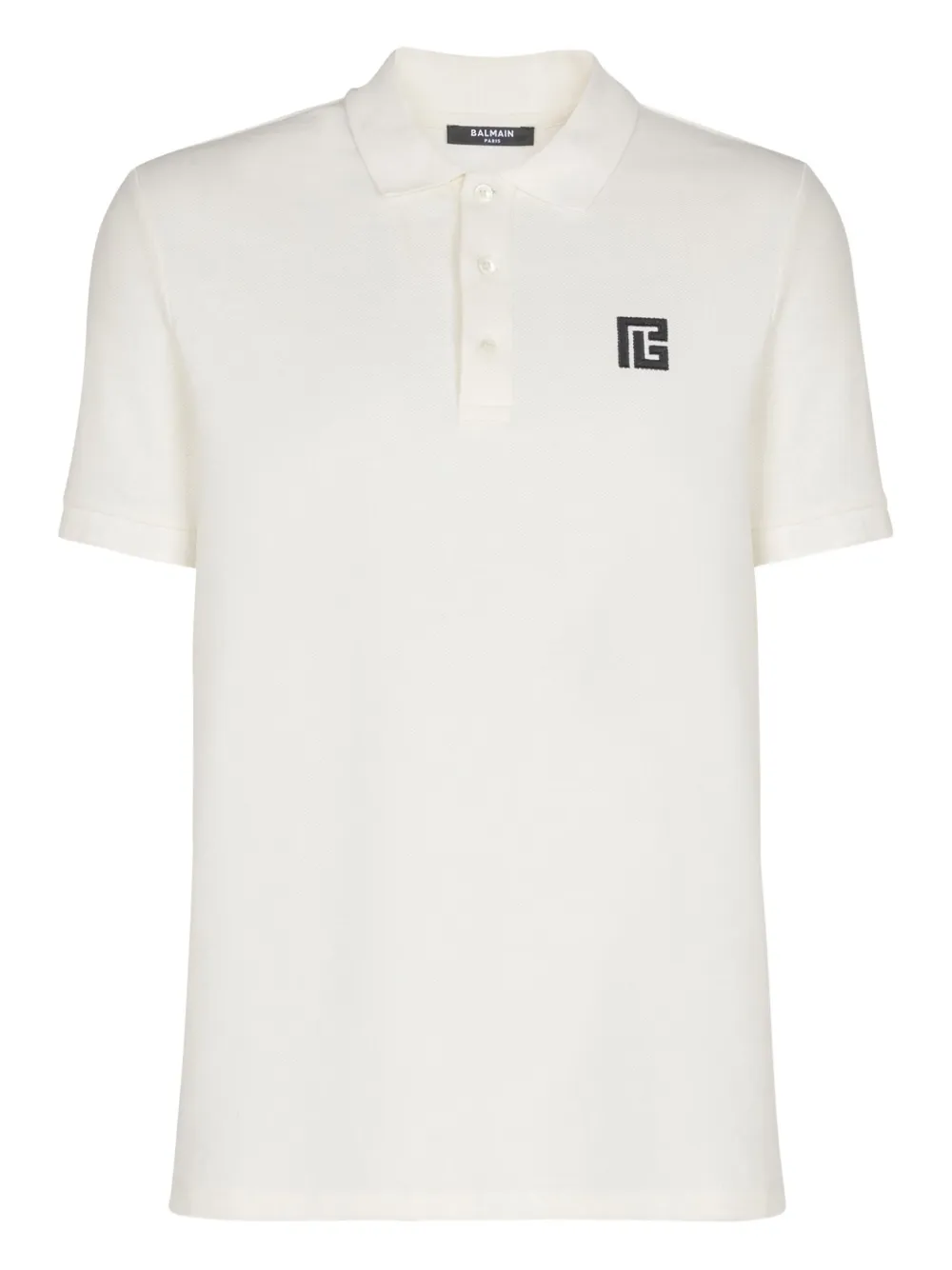 Balmain playera tipo polo PD de algodón con logo bordado | blanco | Image 1