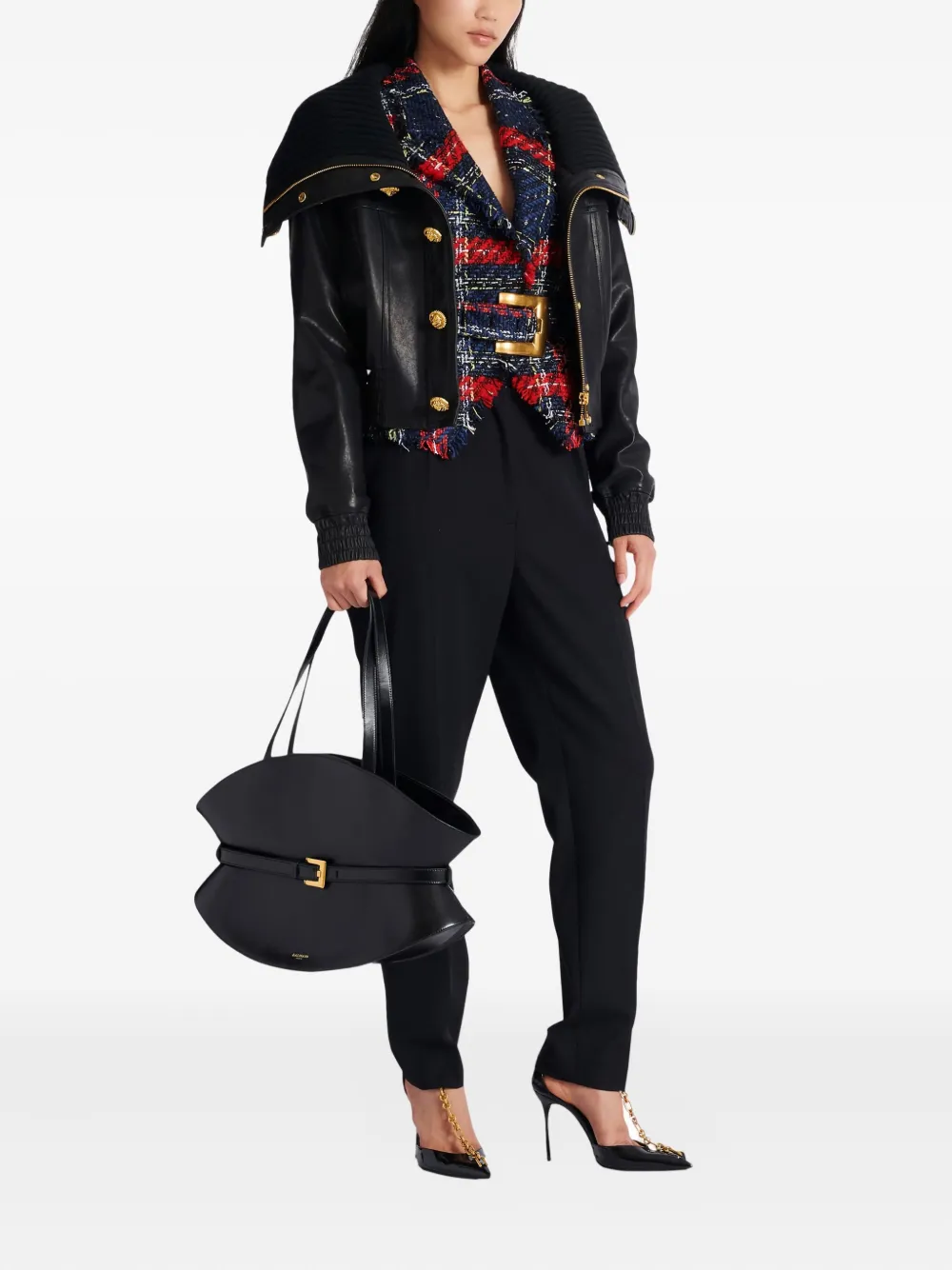 Balmain Schoudertas met ceintuur - Zwart