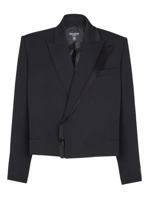 Balmain blazer de lana de grain de poudre