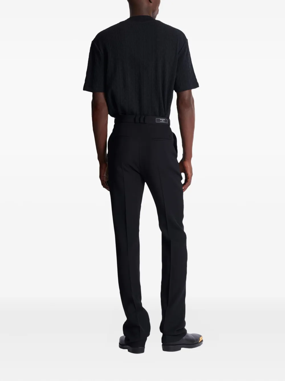 Balmain Wollen broek met plooidetails Zwart