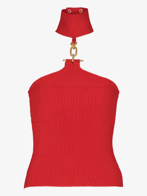 Balmain sleeveless knit top with embellished detail