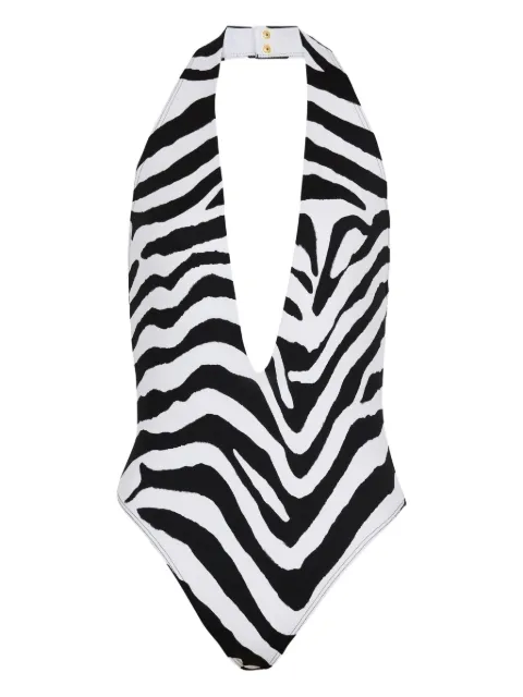 Balmain zebra-print swimsuit