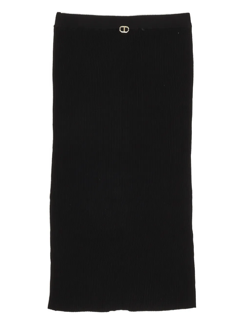 TWINSET Kids logo-plaque skirt - Nero