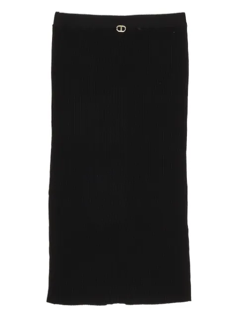 TWINSET Kids logo-plaque skirt