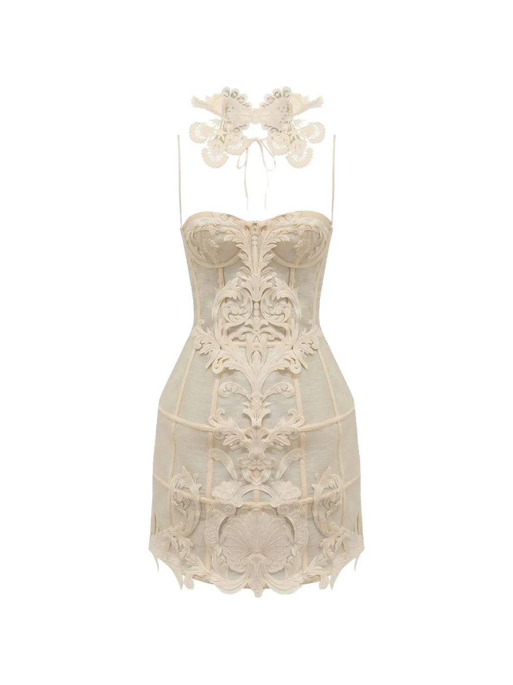 ZIMMERMANN Rebellion Filigree mini dress - Toni neutri
