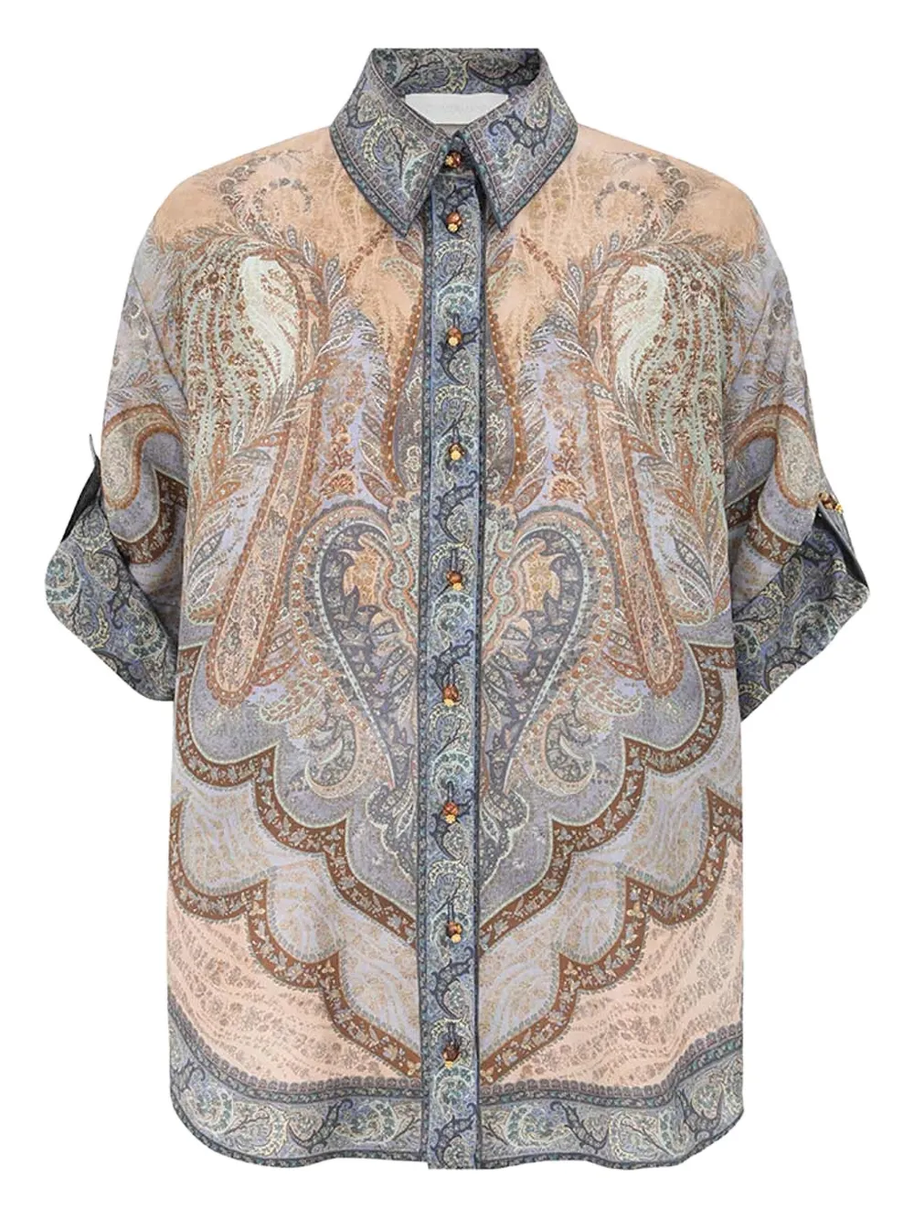 Zimmermann Shirt Wanderlust Short Sleeve In Multi