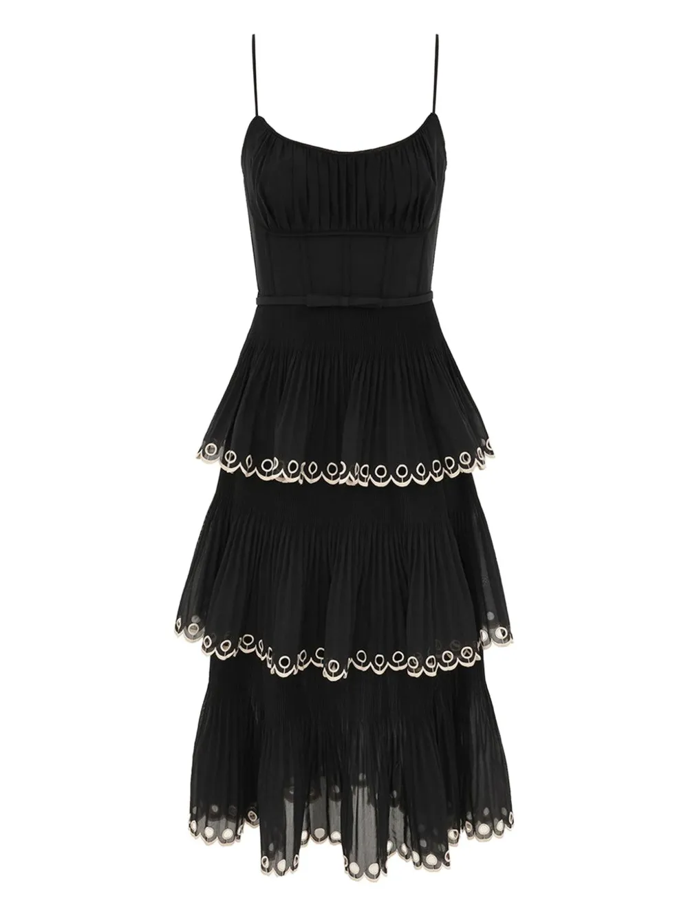 ZIMMERMANN Abito midi con ricamo - Nero